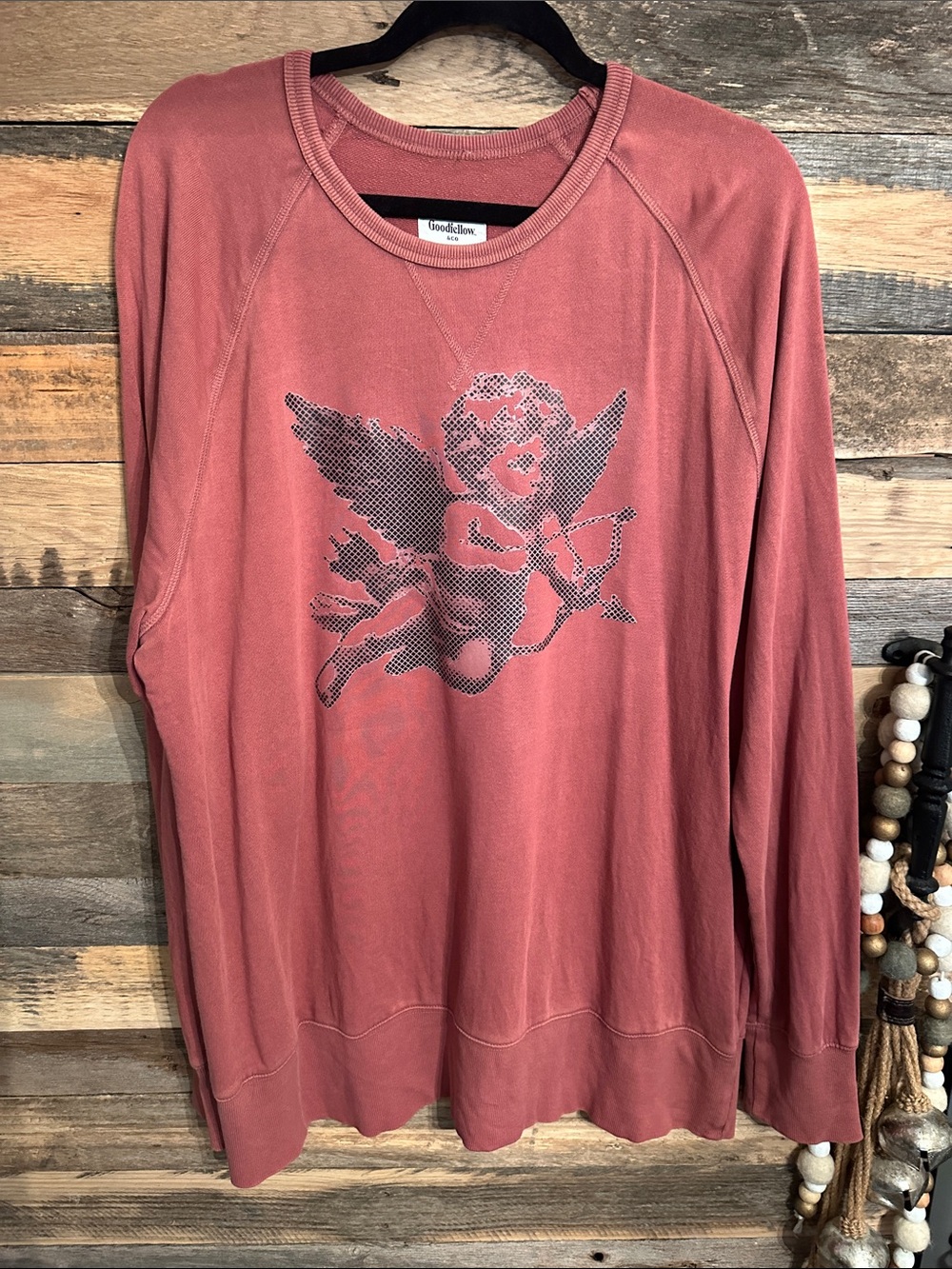Goodfellow & Co Dusty Rose Graphic Crewneck Sweatshirt
